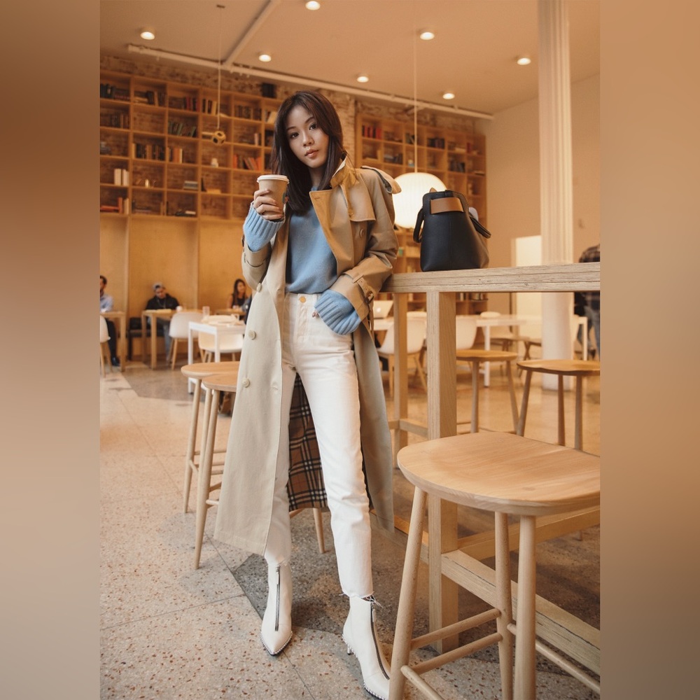 Burberry Beige Trench Coat with Signature Check Lining